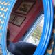 Blue pine oval mirror 50x67cm