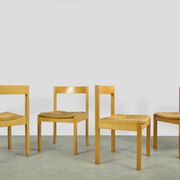 Vintage dutch design oak dining chairs, 1960s