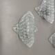 Set of 3 Murano Ice Glass Wall Lights/Sconces by FISCHER Leuchten, Germany, 1970