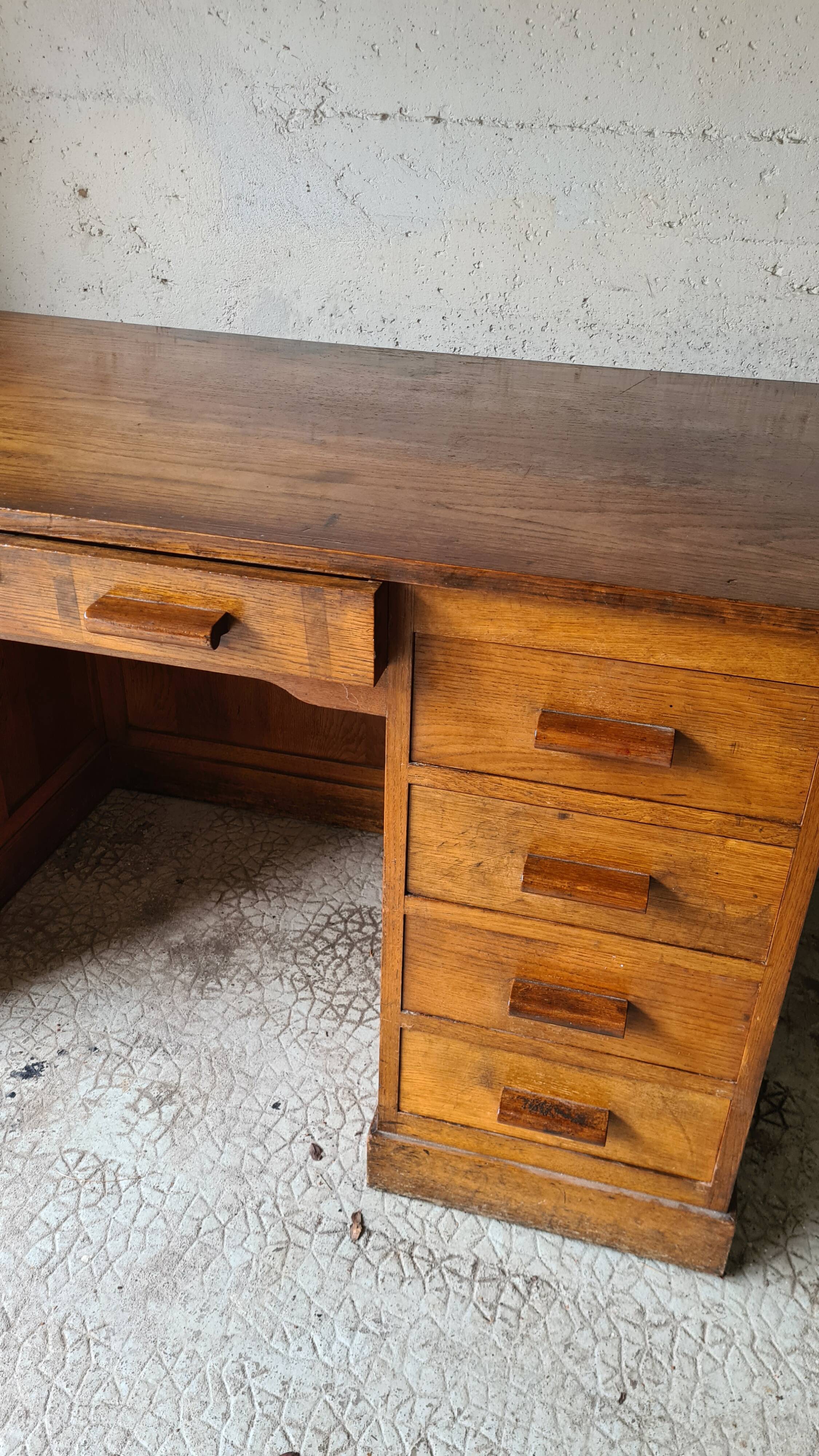 Old solid wood desk