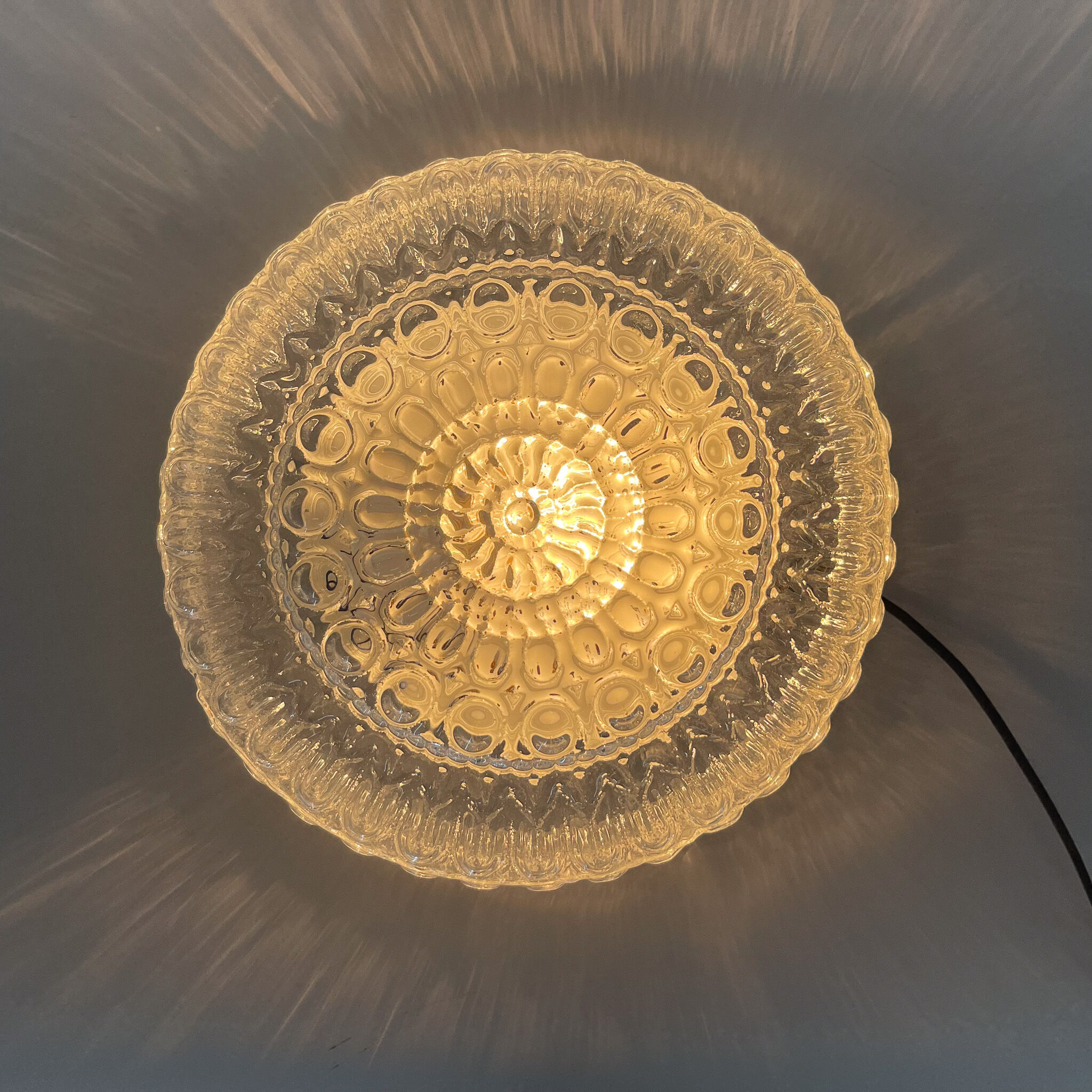 Mid-century round flush mount or wall light, 1970