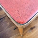 Baumann chair stamped in red skai
