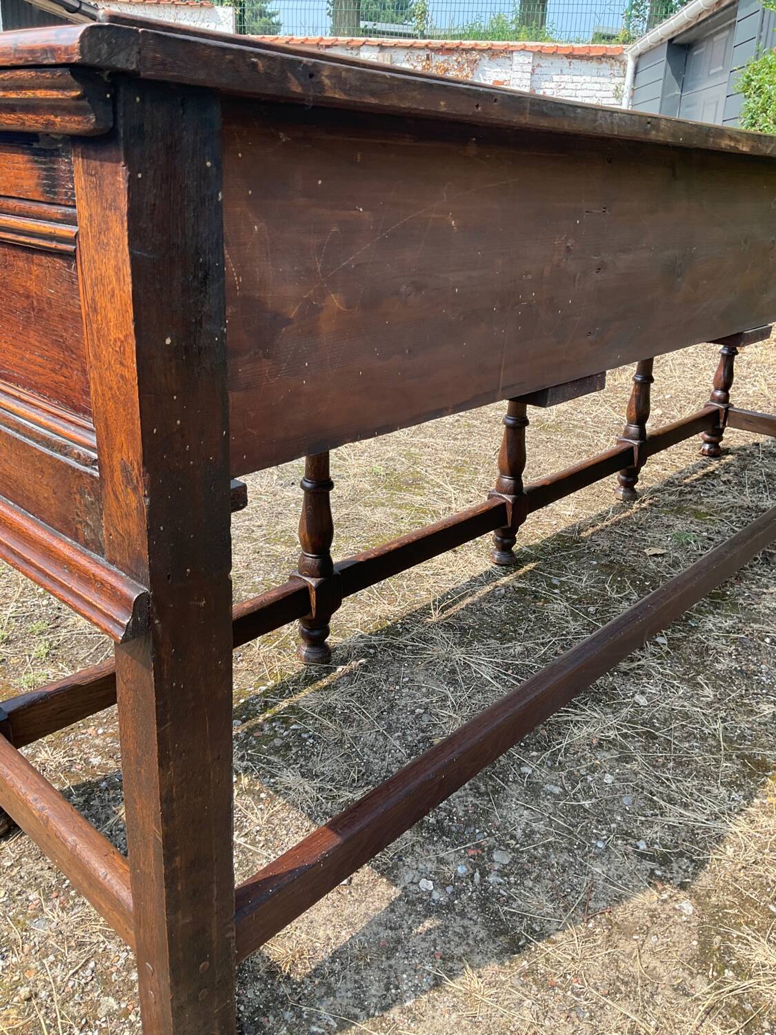 Antique 18th century solid oak Jacobean style sideboard