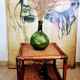 Rattan side table