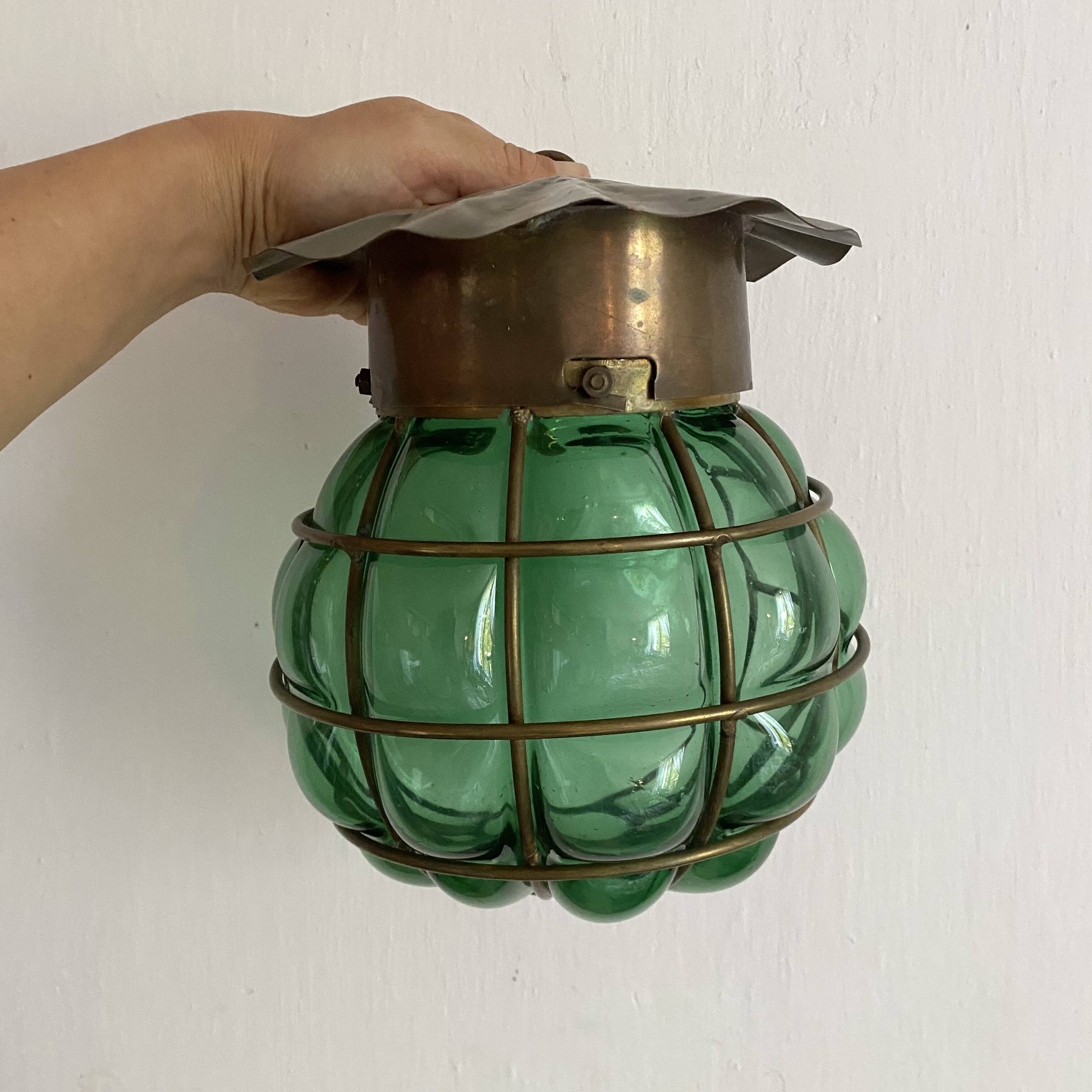 Marine lantern wall lamp in blown glass
