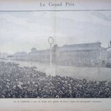 Paris Longchamp, large period engraving, printed in 1891.