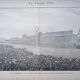 Paris Longchamp, large period engraving, printed in 1891.