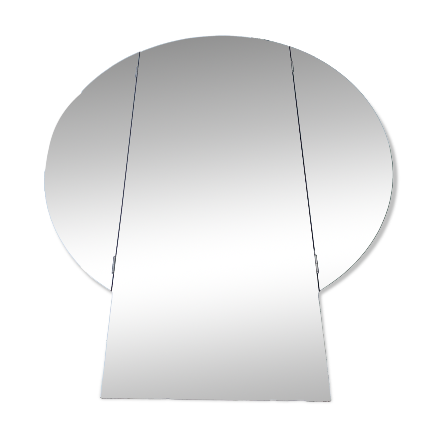 Large round triptych wall mirror, 112 cm