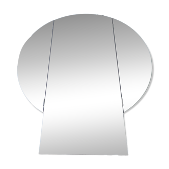Large round triptych wall mirror, 112 cm