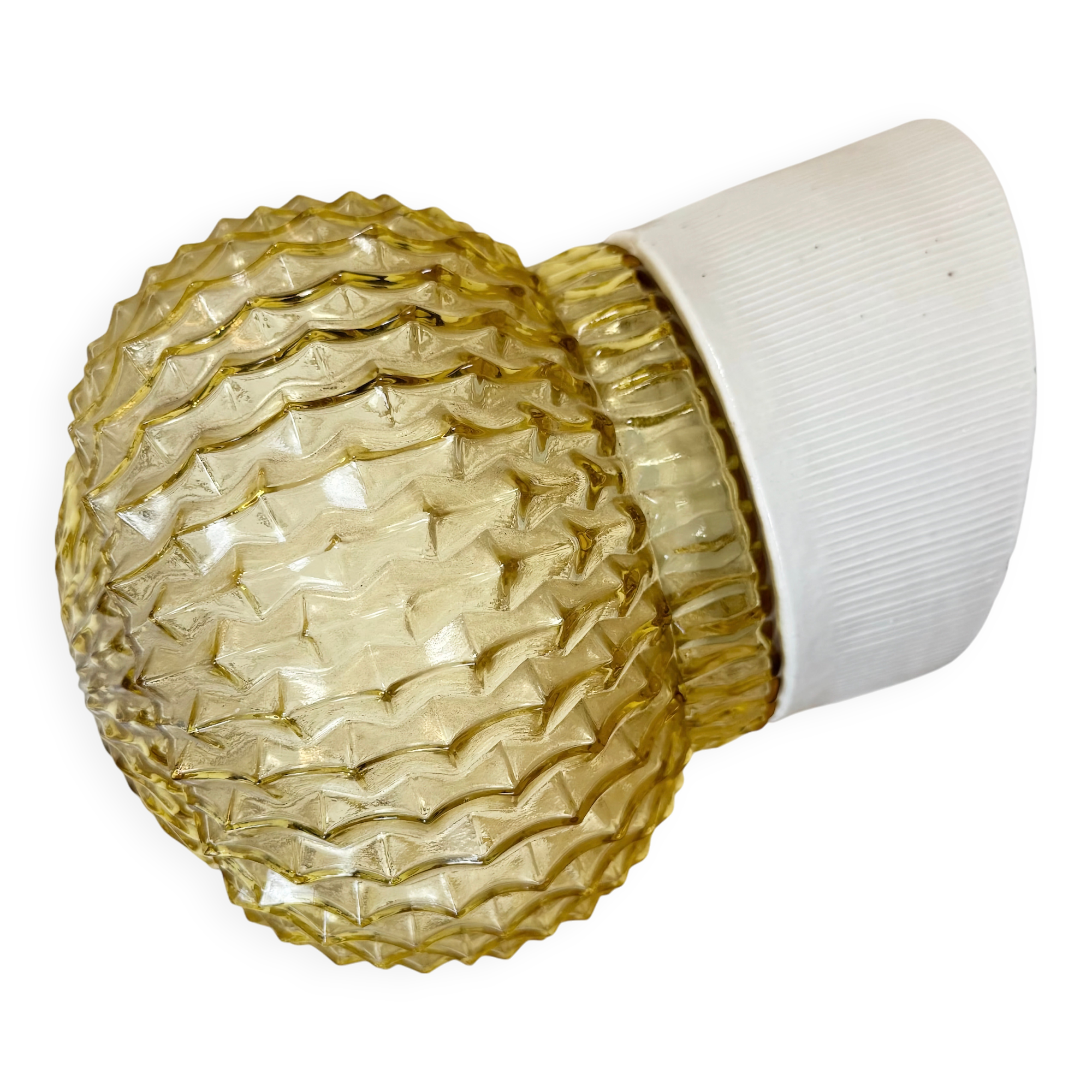 Vintage White Porcelain Wall Light, 1970s