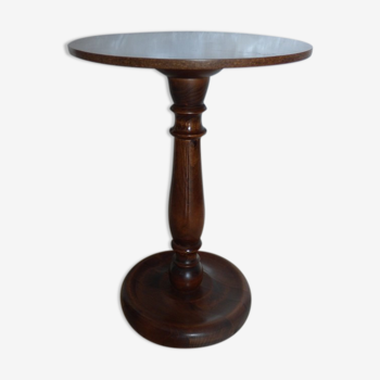 Pedestal table in solid wood walnut