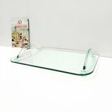 Transparent Glass Tray  Italy 1980s
