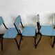 Blue formica table & chairs set