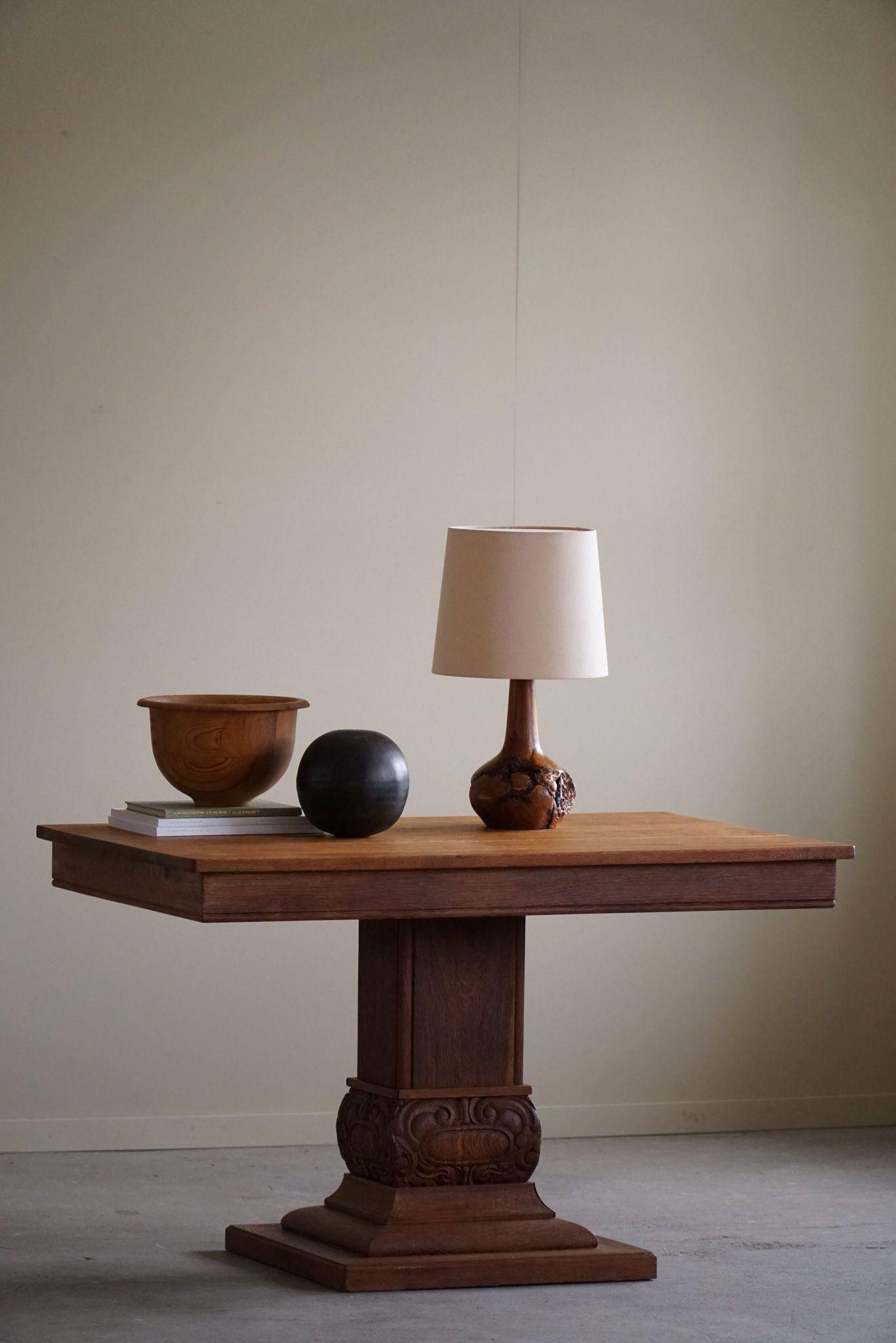 Art Nouveau dining table/desk in oak, early 20th century.
