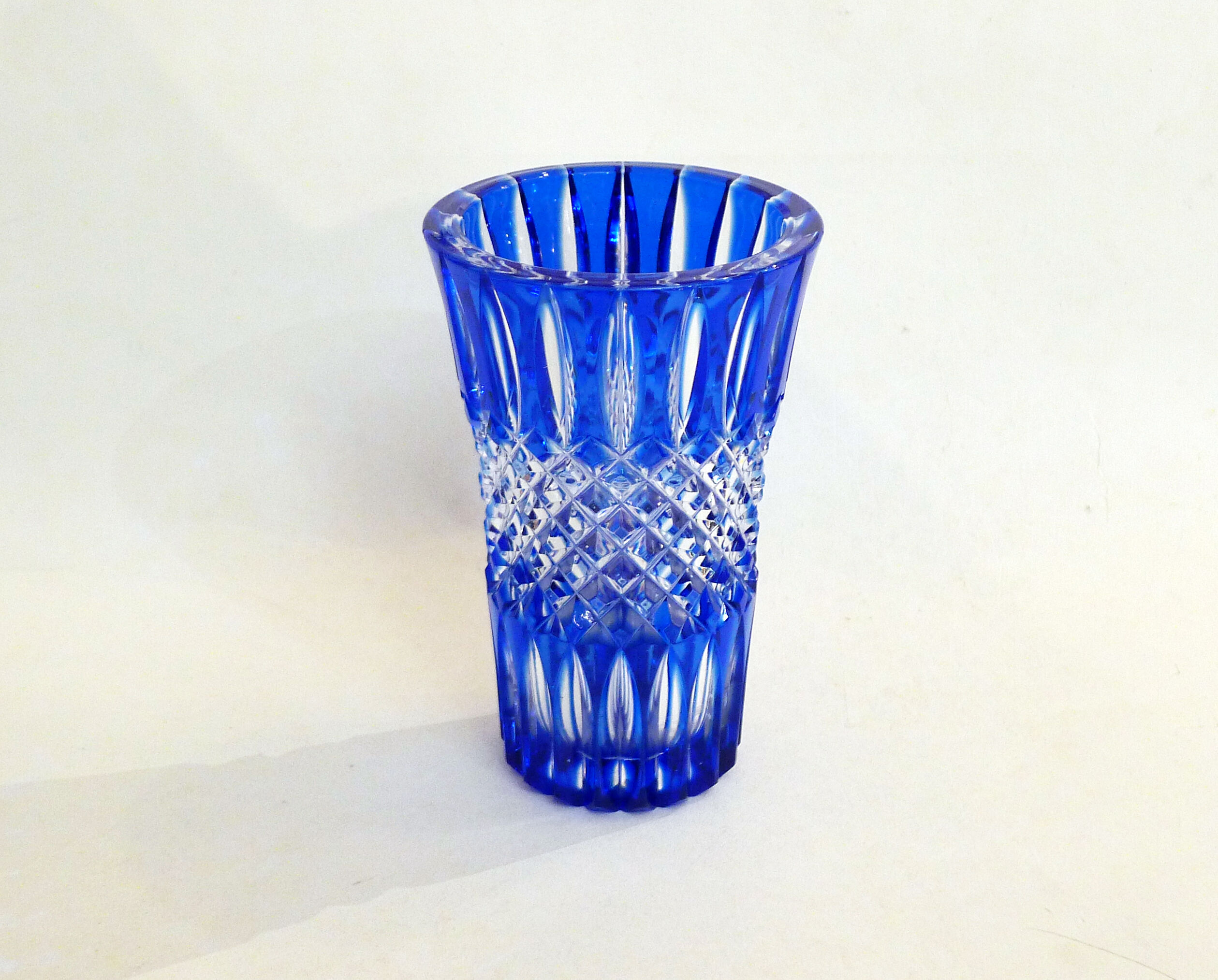 Cobalt blue cut vase