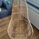 Fauteuil rotin vintage haut dossier années 70