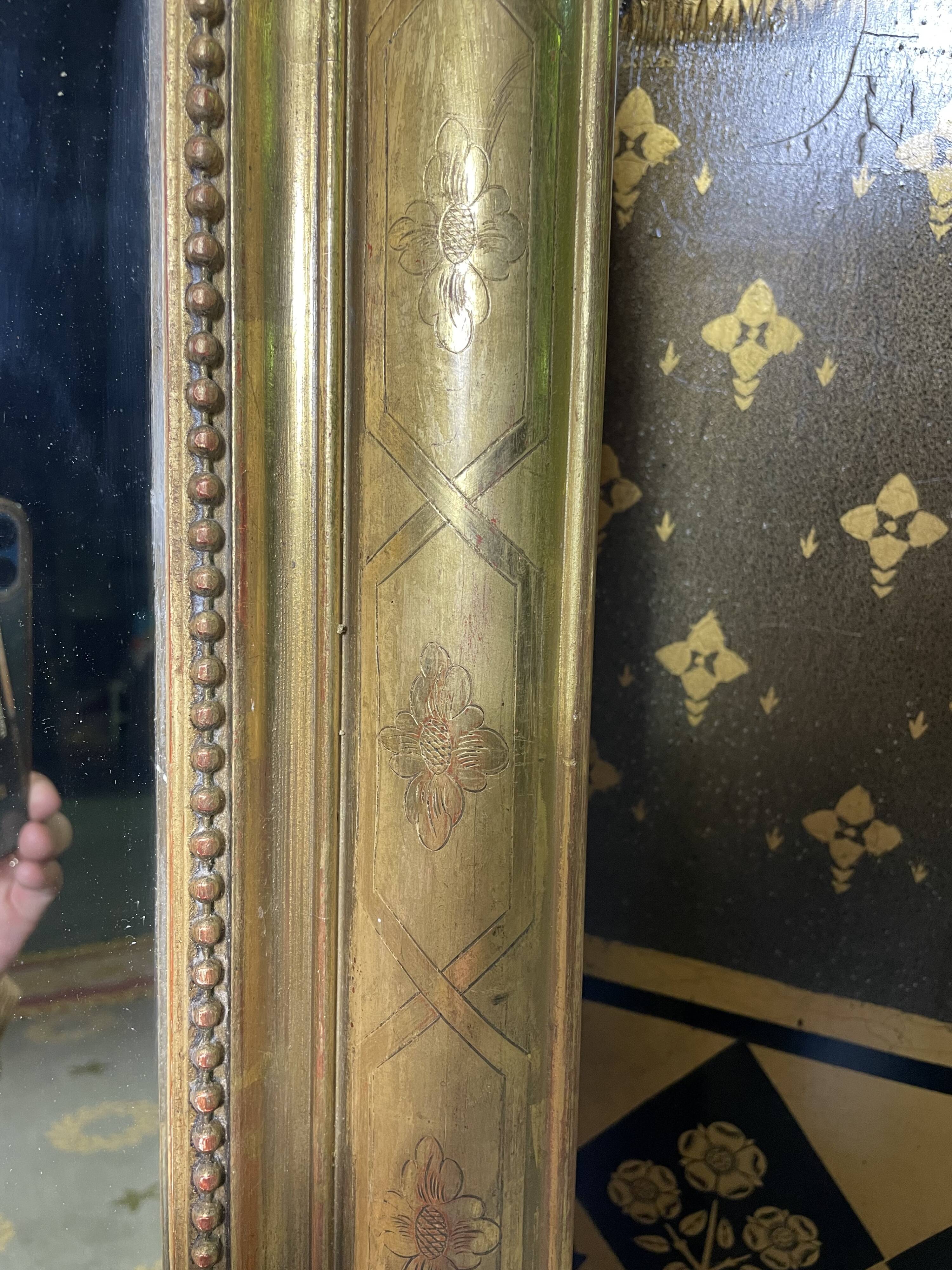 Louis Philippe era mirror with gold leaf  82x101cm