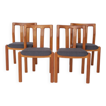 Set of 4 Teak Dining Chairs by Dyrlund, 1960s Danish Mid-Century Modern