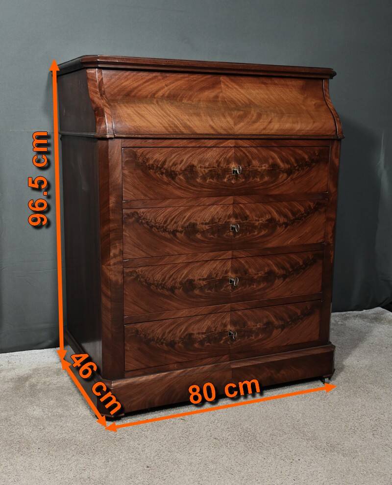 Burl Mahogany Dressing Table, Louis-Philippe Style – Late 19th Century