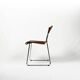 Ensemble de 4 chaises vintage italiennes en chrome et cuir des années 1970