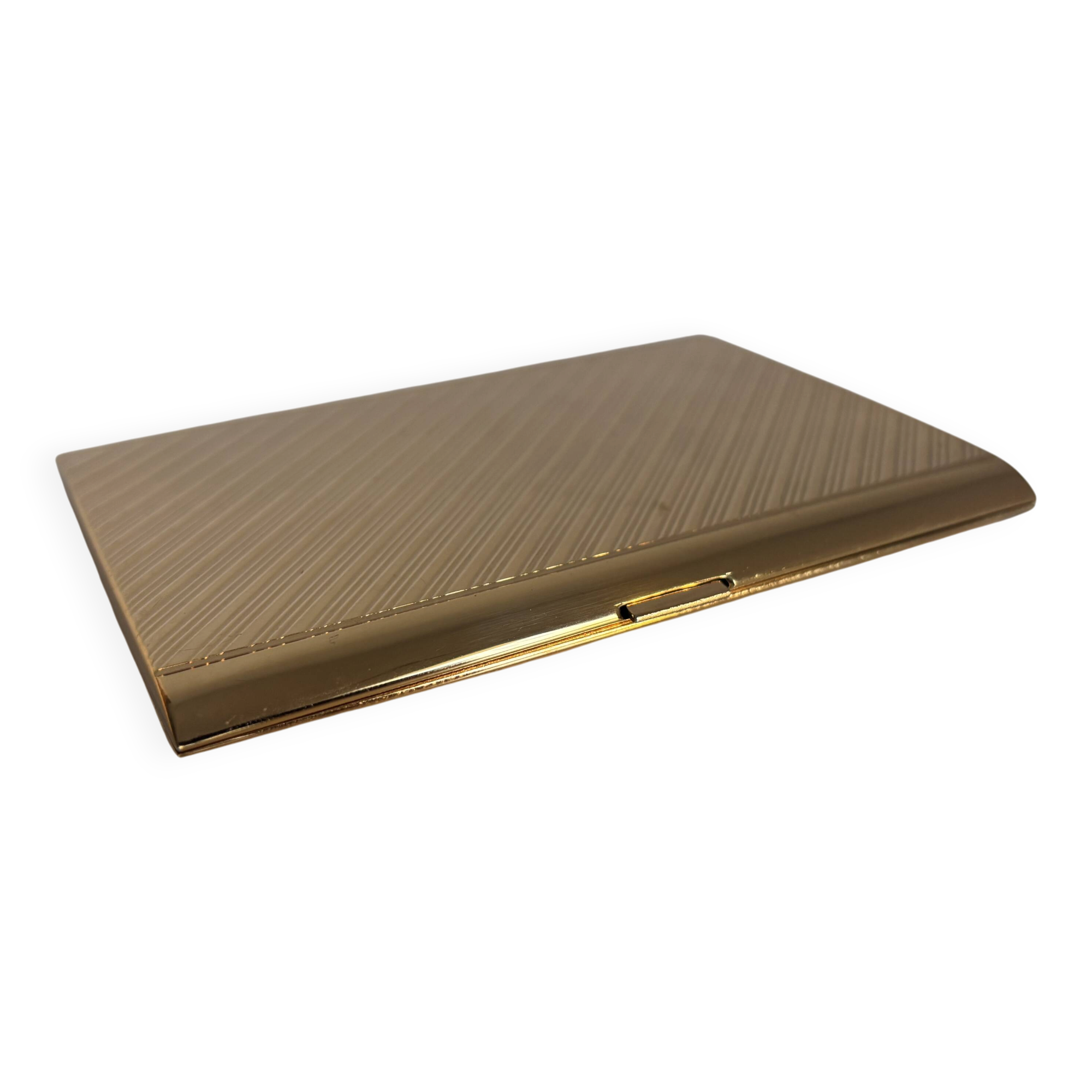 Vintage 1960s gold-plated cigarette case from France - 13 x 10 cm