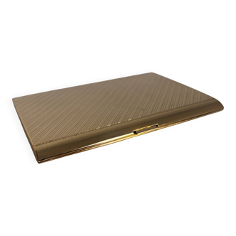 Vintage 1960s gold-plated cigarette case from France - 13 x 10 cm