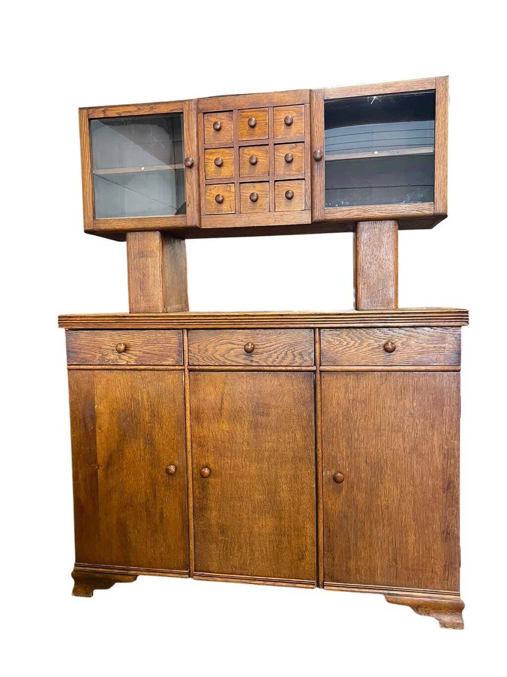 Vitrine/commode/meuble de cuisine vintage en bois