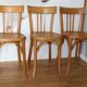 Set of 4 Baumann N°26 light beech chairs