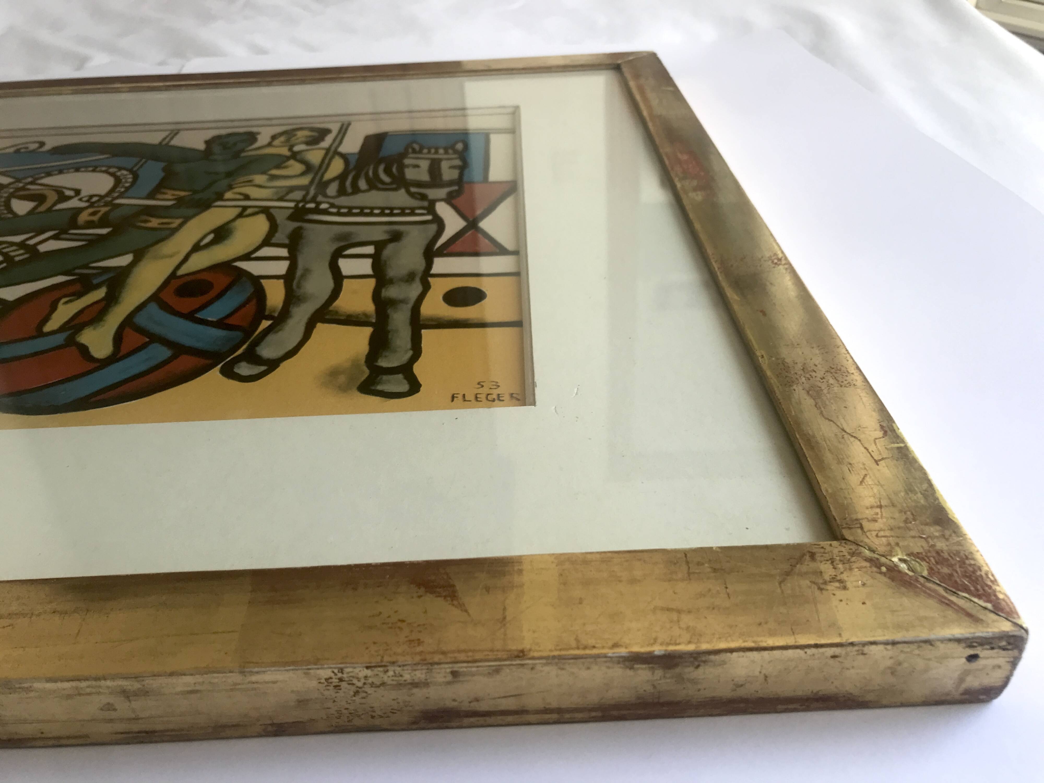 Fernand LÉGER (after) Circus scene. c. 1980. Framed photogravure