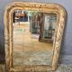 Miroir Louis Philippe décors faux bois  93 x 69 cm