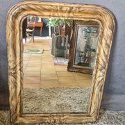 Louis Philippe mirror with faux wood decor 93 x 69 cm