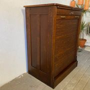 Industrial furniture notary binder with vintage American curtain 1940s