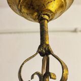 Ceiling lamp wrought iron and glass Spain, 1970s