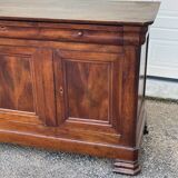 Walnut sideboard, Louis Philippe style, three doors, three shelves