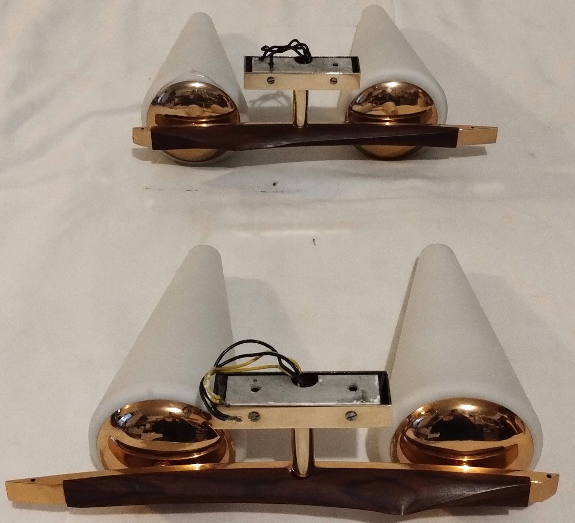 Pair of double light wall lights from Maison Arlus