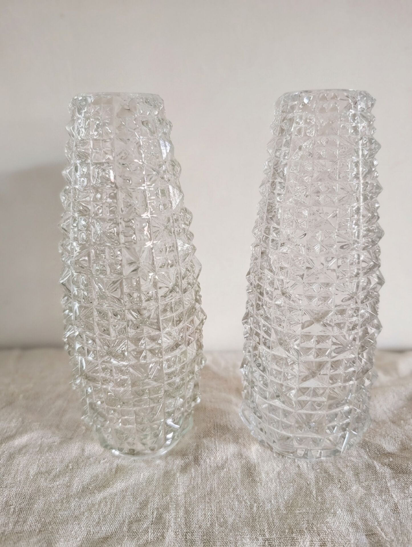 Paire d’abat-jour en verre moulé vintage