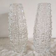 Pair of vintage moulded glass lampshades