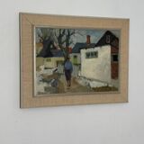 Swedish Oil on Panel – “Street ” by JOHN BÖRÉN