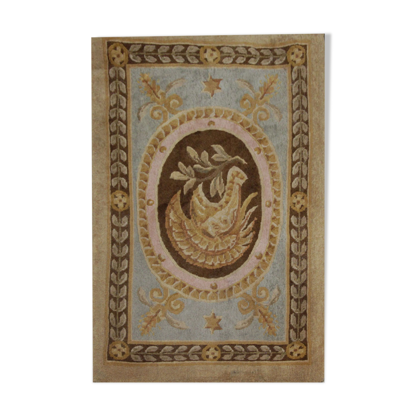 Handmade savonnerie door mat wool rug 61x91cm