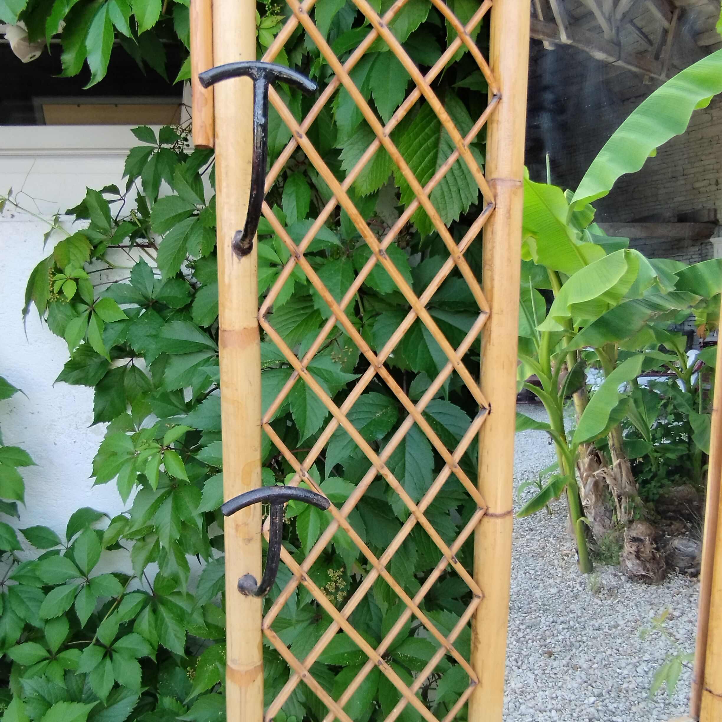 Vintage rattan wardrobe