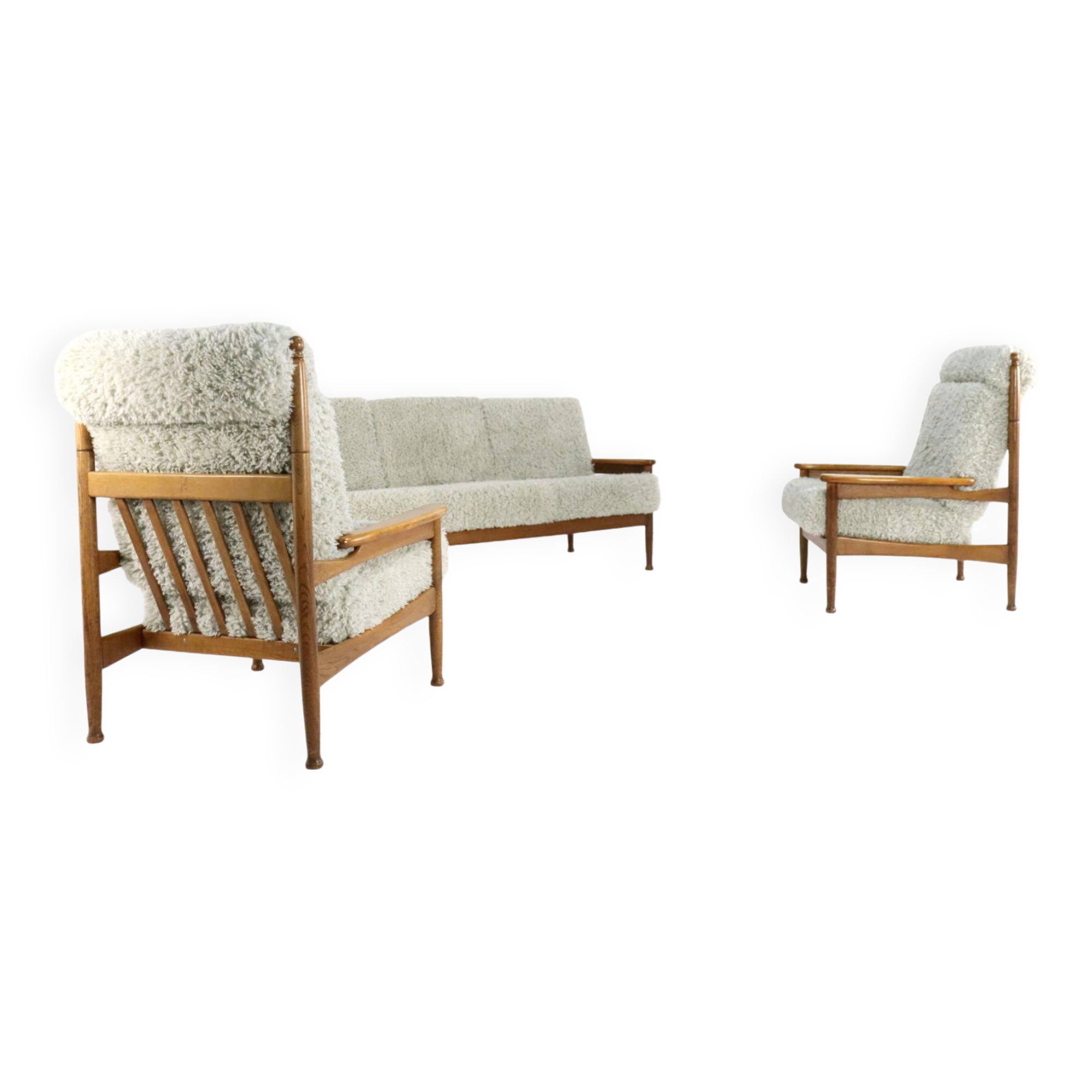 Set van designer bank + 2 fauteuils 'Sliedrecht' - opnieuw bekleed