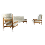 Set van designer bank + 2 fauteuils 'Sliedrecht' - opnieuw bekleed