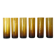 6 glasses amber tubes blown 1970s
