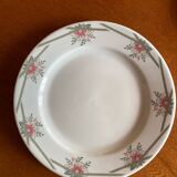 Round Limoges Bernardaud porcelain dish with floral frieze and sticks