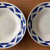 8 assiettes anciennes en faïence de badonviller