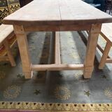 Table de ferme et ses deux bancs aéro gommé