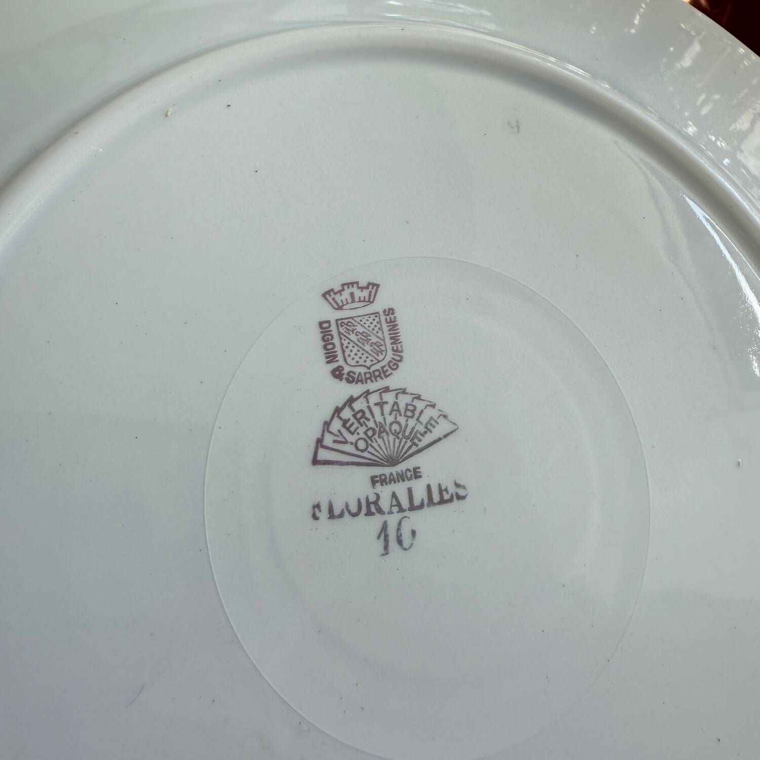 Set of 2 vintage flat plates – "Floralies" model – Digoin & Sarr