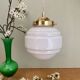 Vintage globe pendant light in white opaline