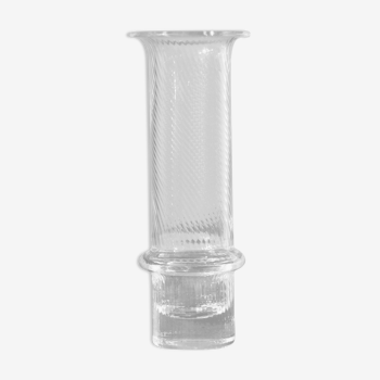 Textured transparent column vase