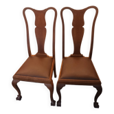 chaises chippendale style Queen Anne environ 1920